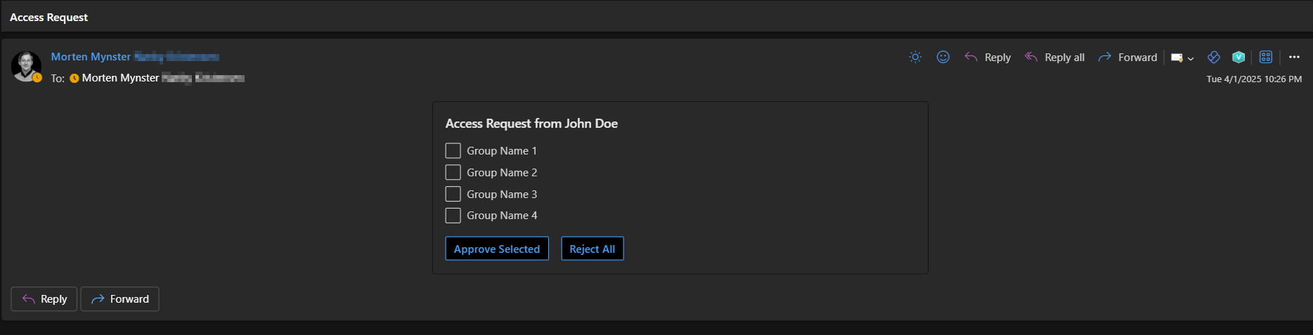 access request example ova